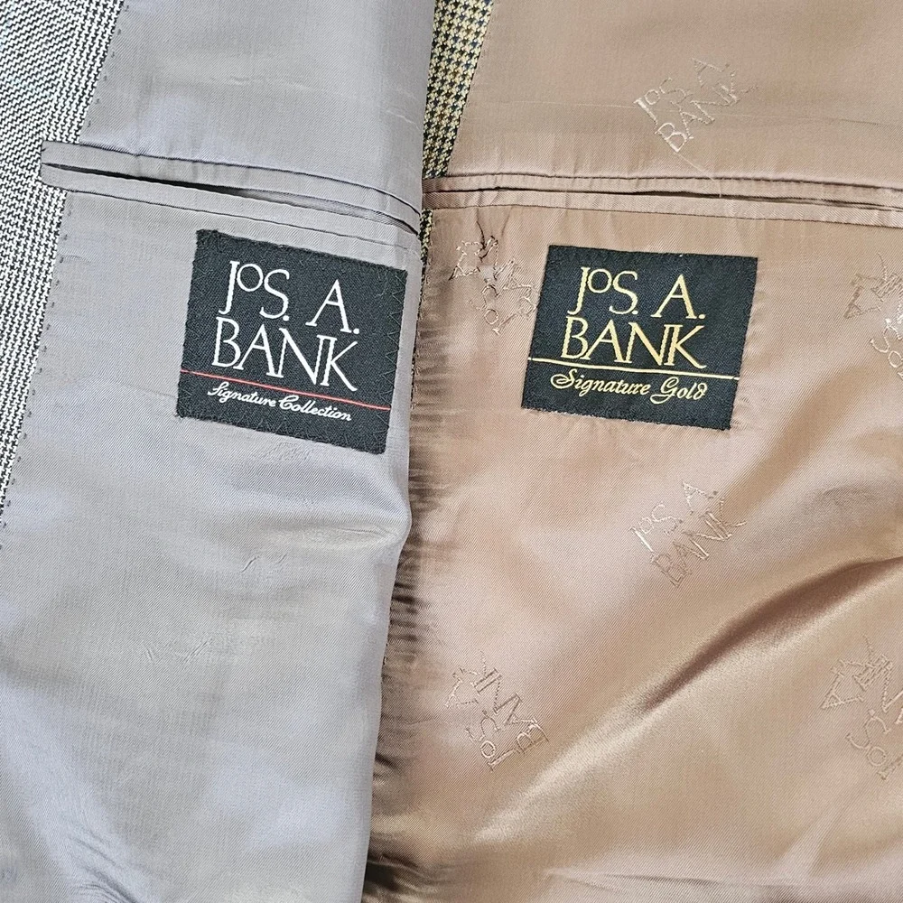 2Jos. A. Bank Blazers Lot 52L Silk Wool Camel Hair Sport Coat Grey Brown 52 Long